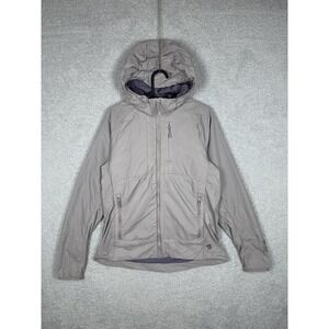Mountain Hardwear Jacket Womens S Gray Hooded Full‎ Zip Insulated Lightweight